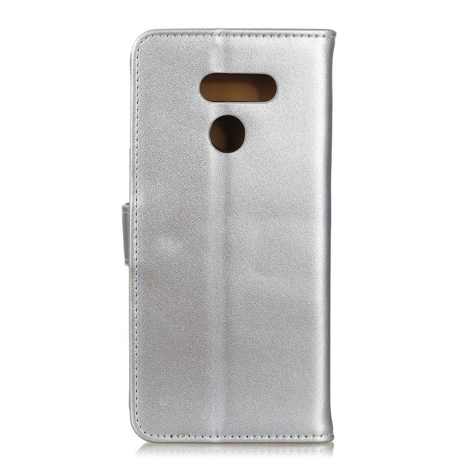 LG K40S Handy Hülle - Classic II Leder Bookcover Series - silber