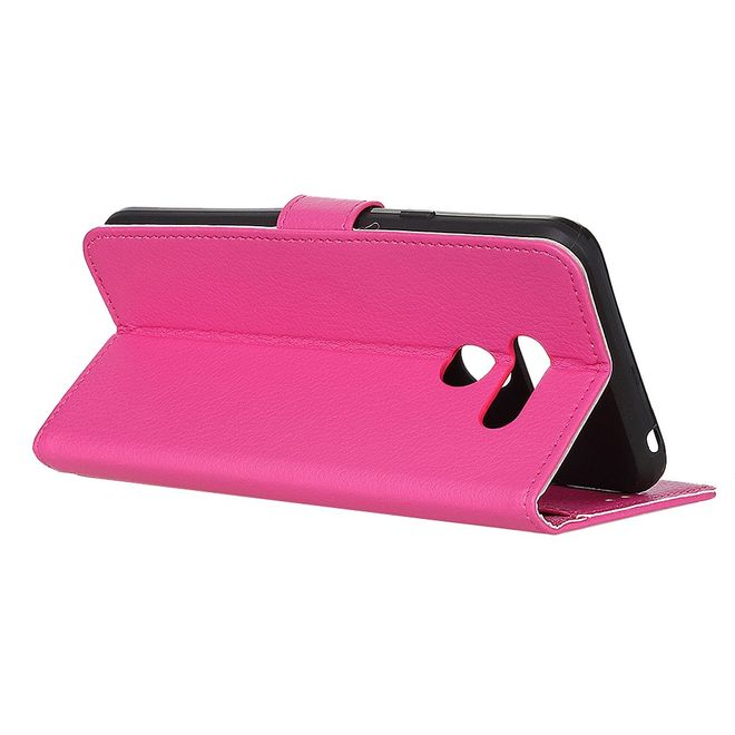 LG K50S Phone Case - Litchi Leather Bookcover Series - Pink