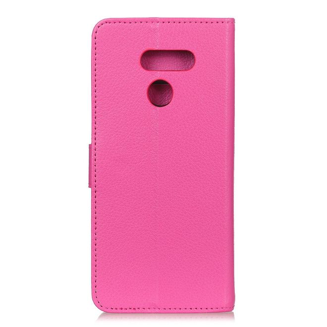 LG K50S Phone Case - Litchi Leather Bookcover Series - Pink
