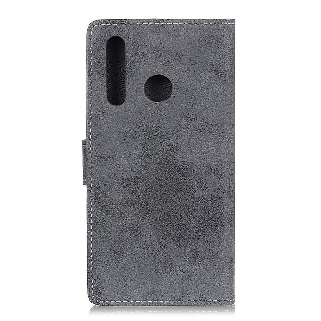 HTC Desire 19+ Handyhülle - Vintage Leder Bookcover Series - grau