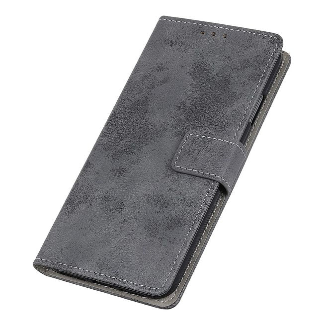 HTC Desire 19+ Handyhülle - Vintage Leder Bookcover Series - grau