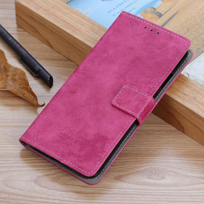 HTC Desire 19+ Handyhülle - Vintage Leder Bookcover Series - rosa