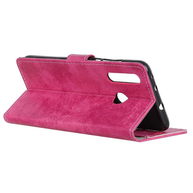 HTC Desire 19+ Handyhülle - Vintage Leder Bookcover Series - rosa