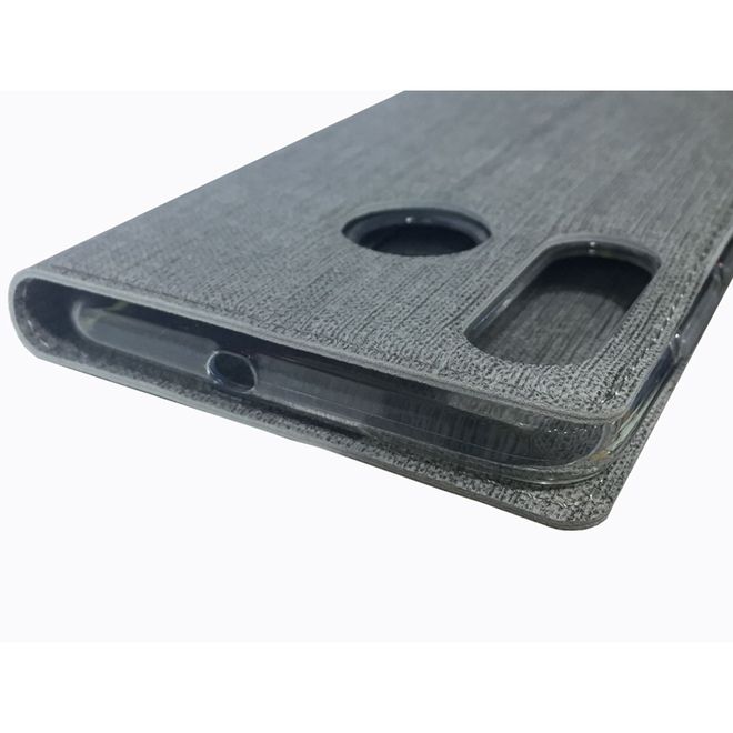 Vili Dmx - HTC Desire 19+ Hülle - Case aus Leder - mit Standfunktion - grau