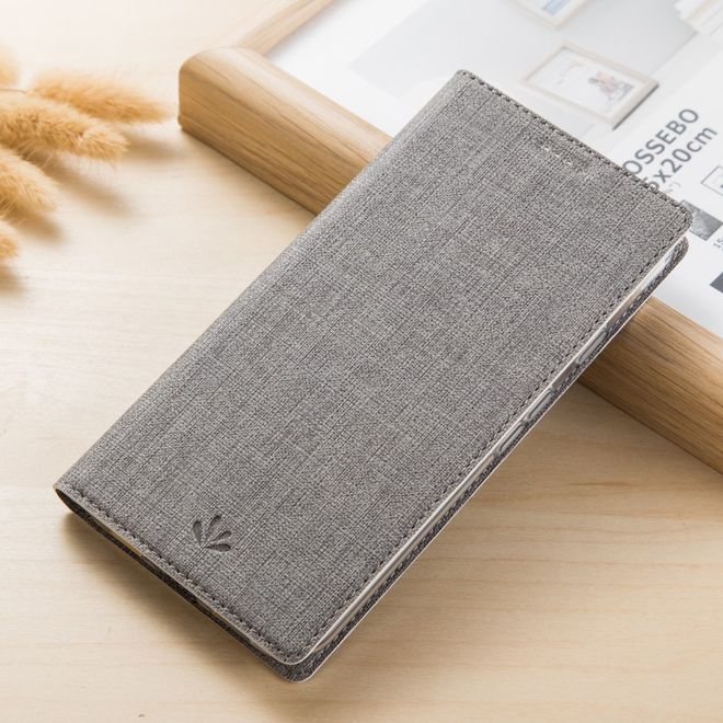Vili Dmx - HTC Desire 19+ Hülle - Case aus Leder - mit Standfunktion - grau