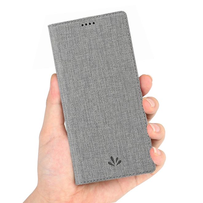 Vili Dmx - HTC Desire 19+ Hülle - Case aus Leder - mit Standfunktion - grau