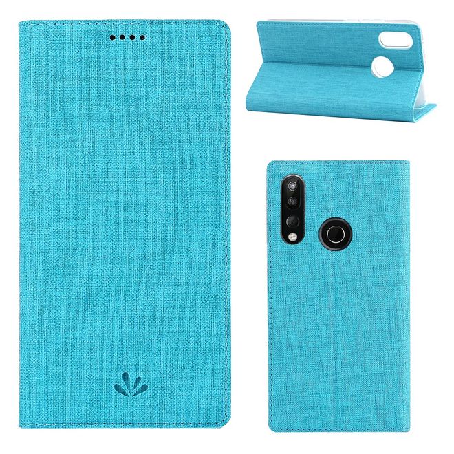 Vili Dmx - HTC Desire 19+ Hülle - Case aus Leder - mit Standfunktion - blau