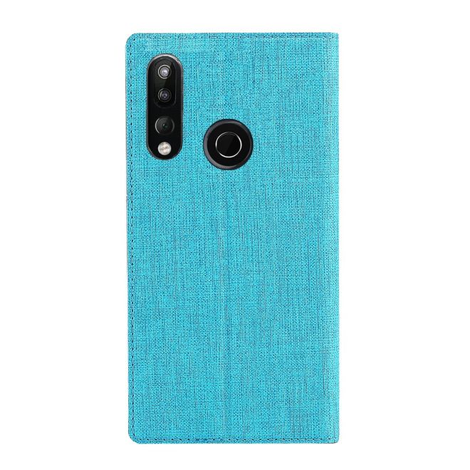 Vili Dmx - HTC Desire 19+ Hülle - Case aus Leder - mit Standfunktion - blau