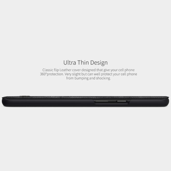 Nillkin - OnePlus 7T Pro Hülle - Leder Book Case - Qin Series - rot