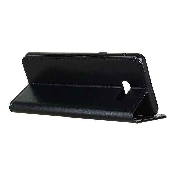 LG G8X ThinQ Phone Case - Crazy Horse Leather Bookcover Series - Black
