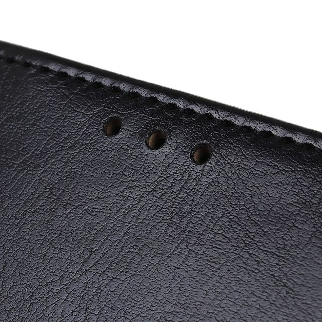 LG G8X ThinQ Phone Case - Crazy Horse Leather Bookcover Series - Black