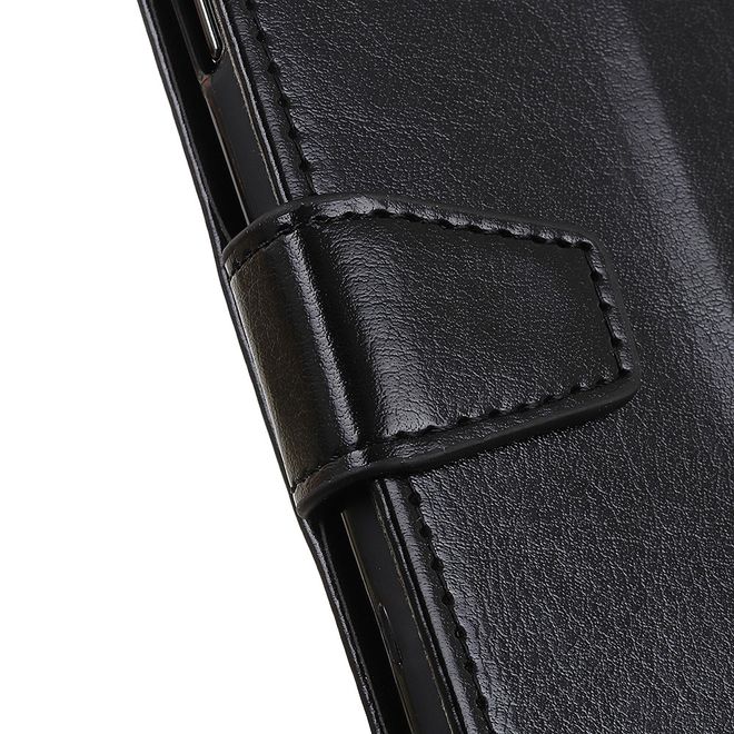 LG G8X ThinQ Phone Case - Crazy Horse Leather Bookcover Series - Black
