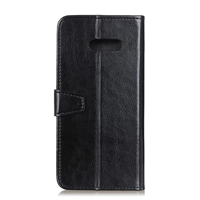 LG G8X ThinQ Phone Case - Crazy Horse Leather Bookcover Series - Black