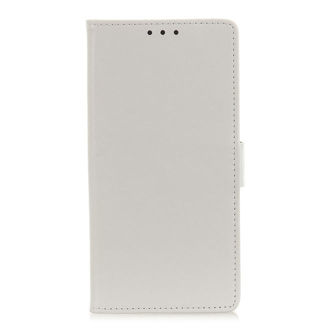 Étui pour LG G8X ThinQ - Collection Crazy Horse Leather Bookcover - Blanc