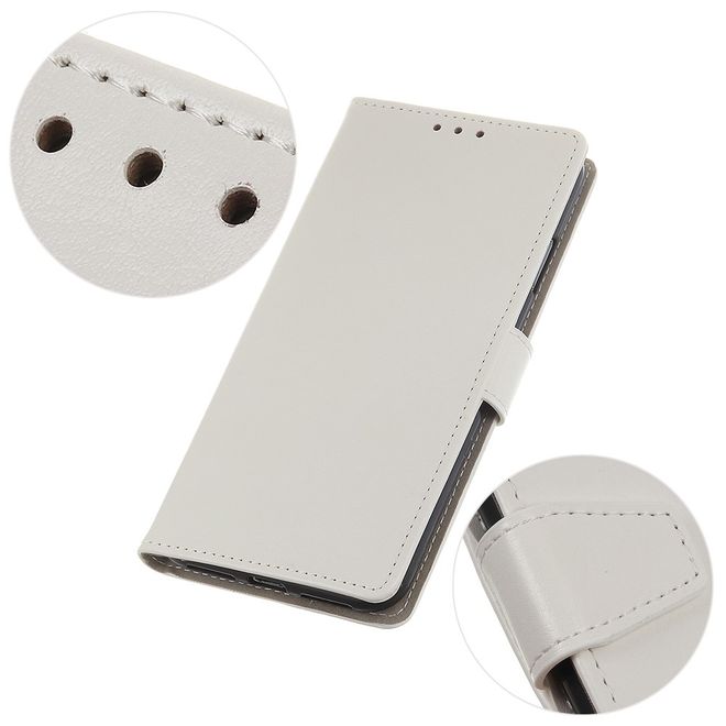 Étui pour LG G8X ThinQ - Collection Crazy Horse Leather Bookcover - Blanc