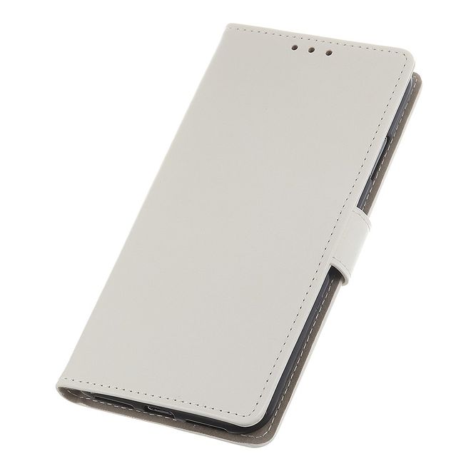 Étui pour LG G8X ThinQ - Collection Crazy Horse Leather Bookcover - Blanc
