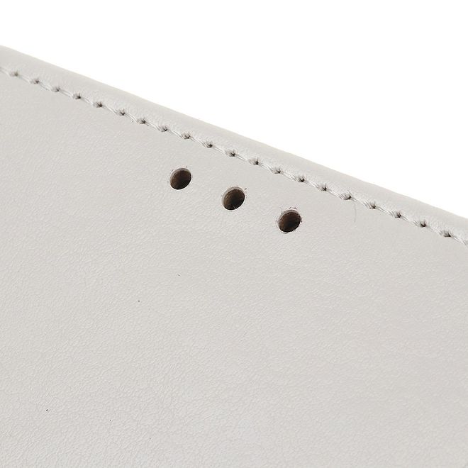 Étui pour LG G8X ThinQ - Collection Crazy Horse Leather Bookcover - Blanc