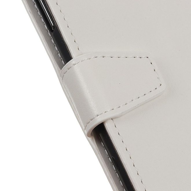 Étui pour LG G8X ThinQ - Collection Crazy Horse Leather Bookcover - Blanc