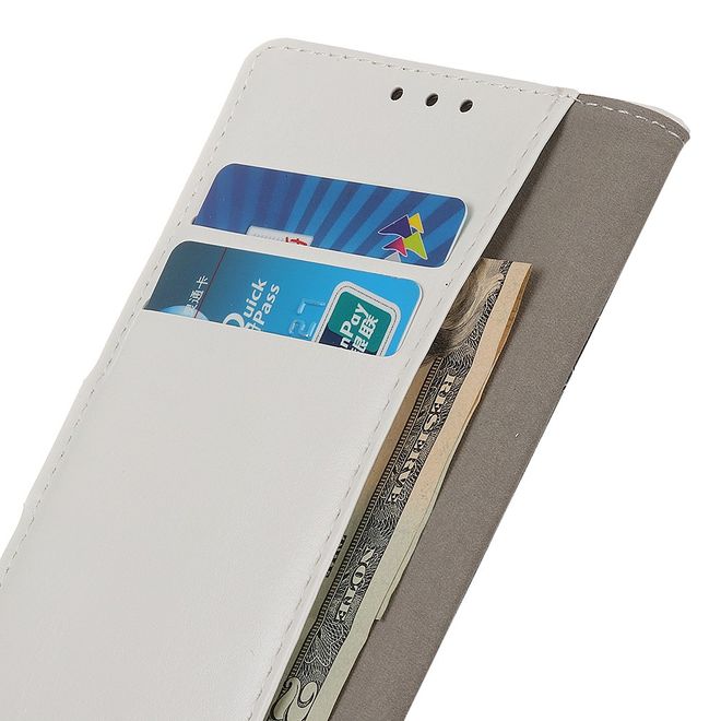 Étui pour LG G8X ThinQ - Collection Crazy Horse Leather Bookcover - Blanc