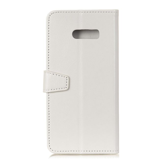 Étui pour LG G8X ThinQ - Collection Crazy Horse Leather Bookcover - Blanc