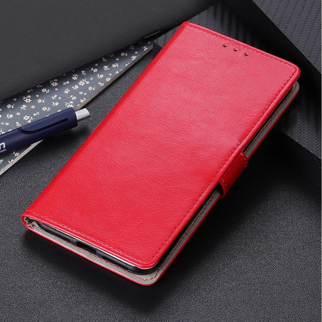 LG G8X ThinQ Handyhülle - Crazy Horse Leder Bookcover Series - rot