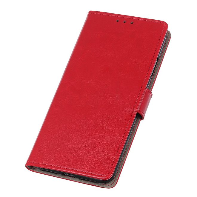 LG G8X ThinQ Handyhülle - Crazy Horse Leder Bookcover Series - rot