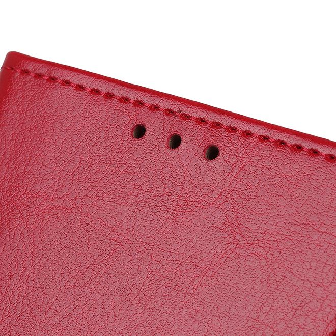 LG G8X ThinQ Handyhülle - Crazy Horse Leder Bookcover Series - rot