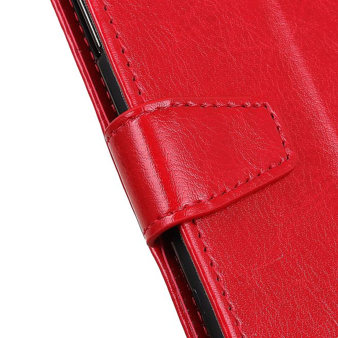 LG G8X ThinQ Handyhülle - Crazy Horse Leder Bookcover Series - rot