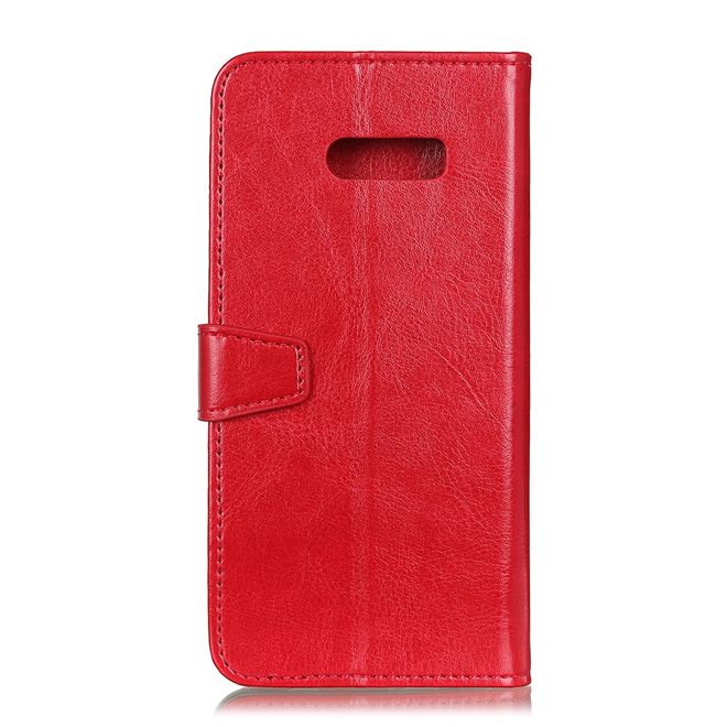 LG G8X ThinQ Handyhülle - Crazy Horse Leder Bookcover Series - rot