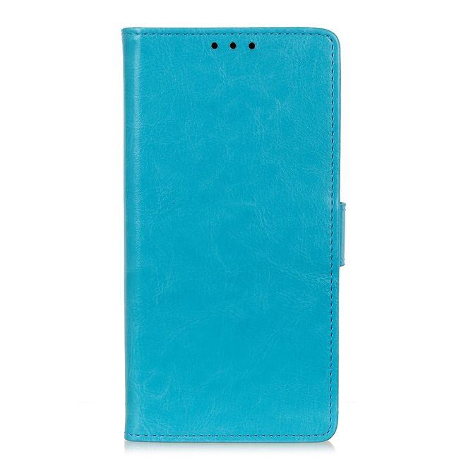 LG G8X ThinQ Phone Case - Crazy Horse Leather Bookcover Series - Blue