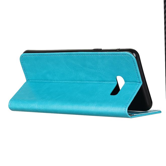 LG G8X ThinQ Phone Case - Crazy Horse Leather Bookcover Series - Blue