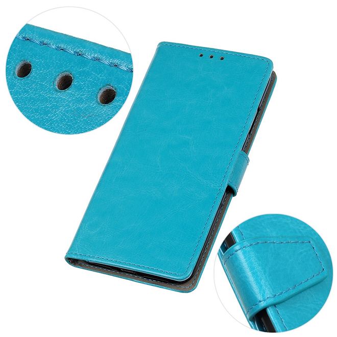 LG G8X ThinQ Phone Case - Crazy Horse Leather Bookcover Series - Blue