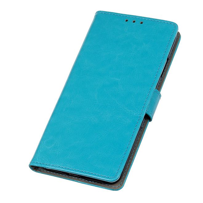 LG G8X ThinQ Phone Case - Crazy Horse Leather Bookcover Series - Blue