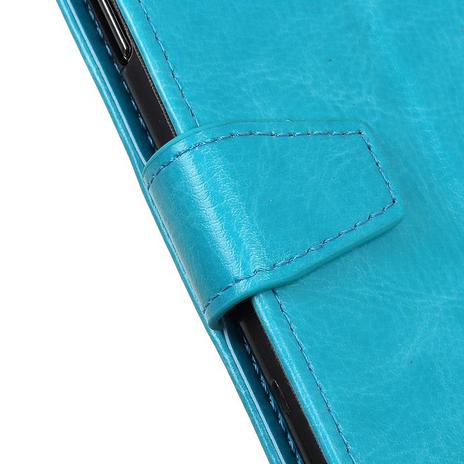 LG G8X ThinQ Phone Case - Crazy Horse Leather Bookcover Series - Blue