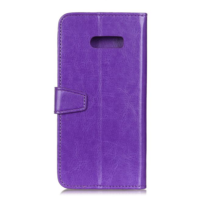 LG G8X ThinQ Handyhülle - Crazy Horse Leder Bookcover Series - purpur