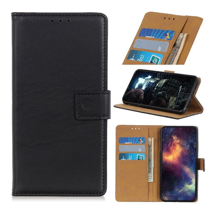 LG G8X ThinQ Handy Hülle - Classic II Leder Bookcover Series - schwarz