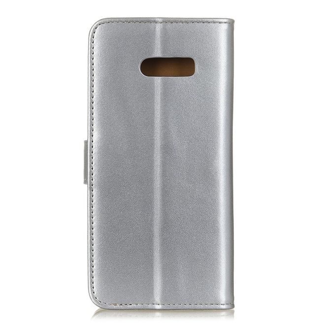 LG G8X ThinQ Phone Case - Classic II Leather Bookcover Series - Silver