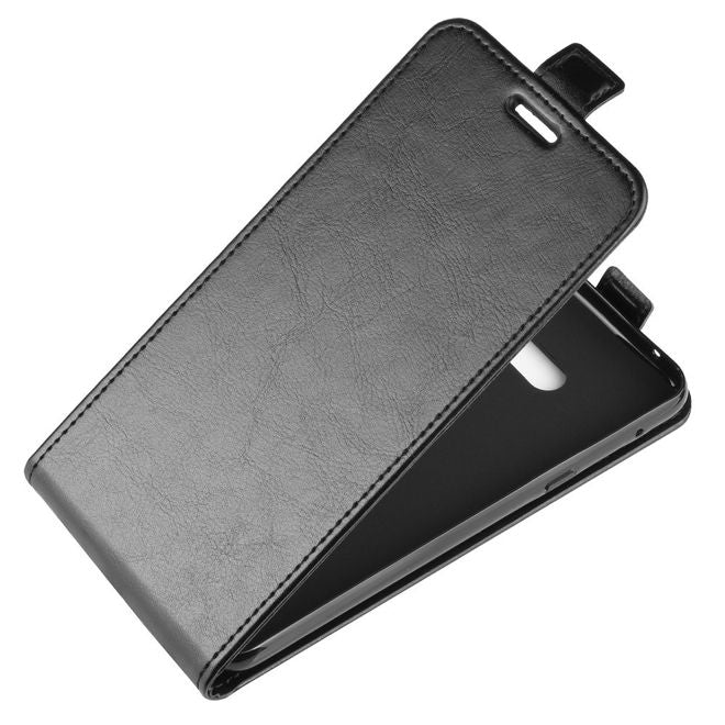 LG G8X ThinQ Handyhülle - Crazy Horse Leder Flipcase - vertikal - schwarz