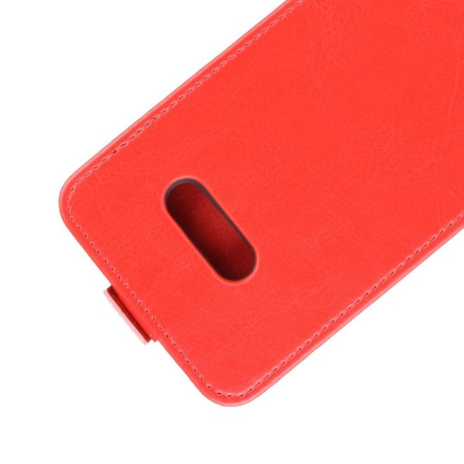LG G8X ThinQ Handyhülle - Crazy Horse Leder Flipcase - vertikal - rot