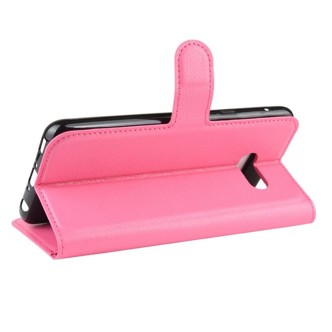 LG G8X ThinQ Handy Hülle - Litchi Leder Bookcover Series - rosa