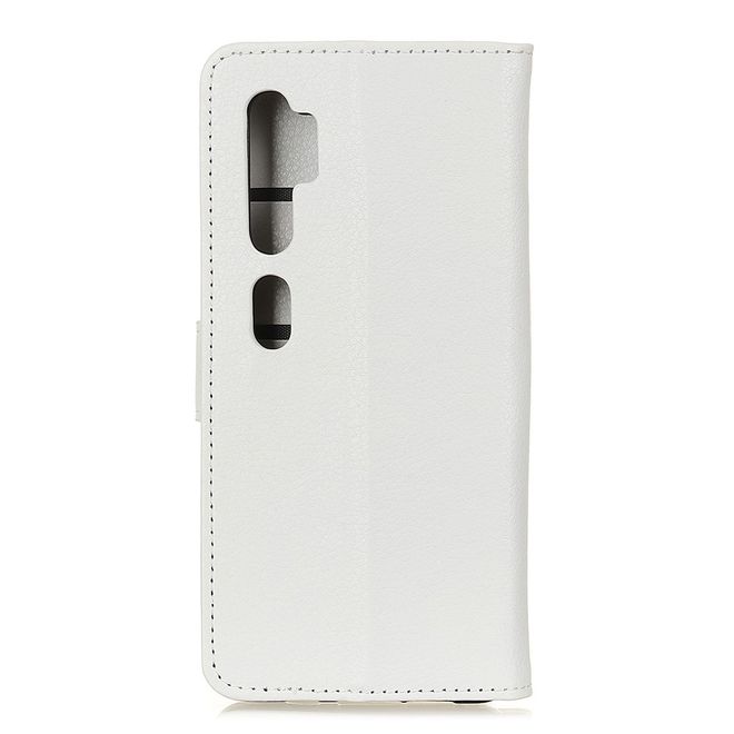 Xiaomi Mi Note 10 / Note 10 Pro Handy Hülle - Litchi Leder Bookcover Series - weiss