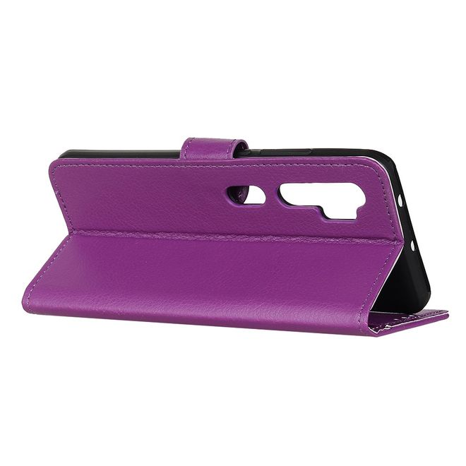 Xiaomi Mi Note 10 / Note 10 Pro Handy Hülle - Litchi Leder Bookcover Series - purpur