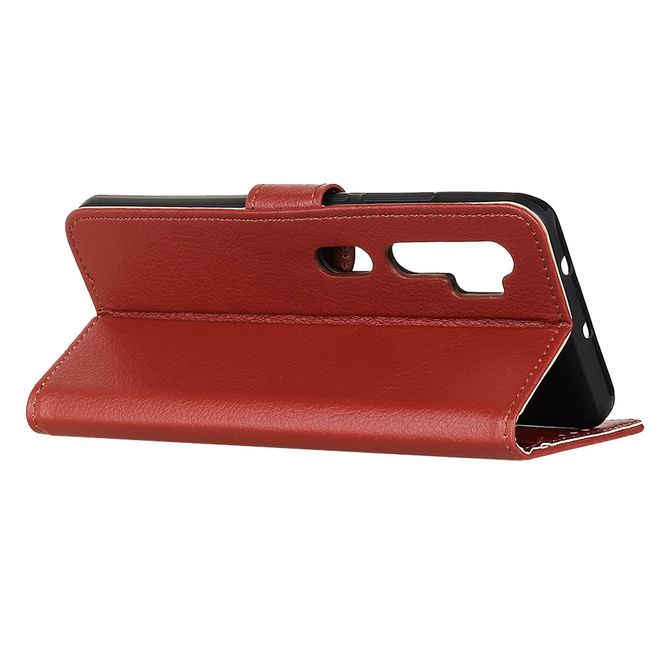 Xiaomi Mi Note 10 / Note 10 Pro Handy Hülle - Litchi Leder Bookcover Series - braun