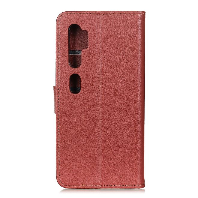 Xiaomi Mi Note 10 / Note 10 Pro Handy Hülle - Litchi Leder Bookcover Series - braun