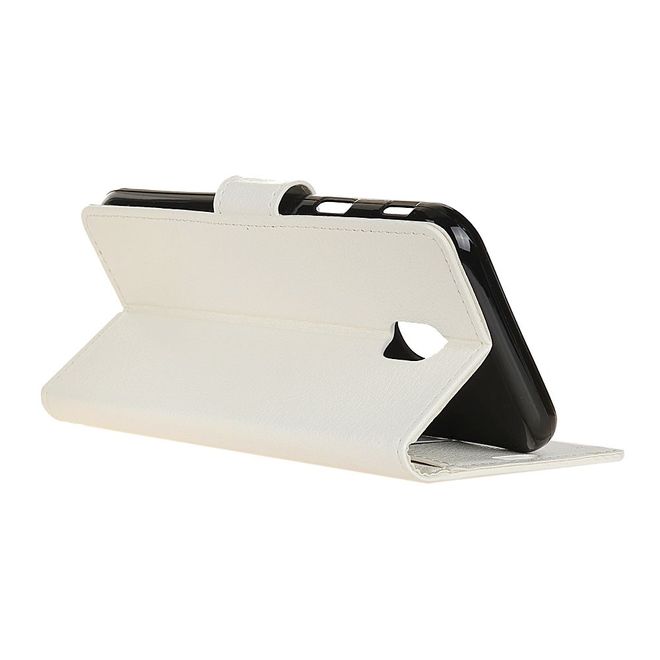 Nokia 2.3 Handy Hülle - Litchi Leder Bookcover Series - weiss