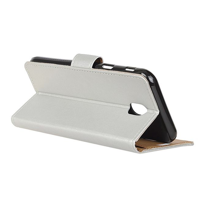 Nokia 2.3 Handy Hülle - Classic II Leder Bookcover Series - silber