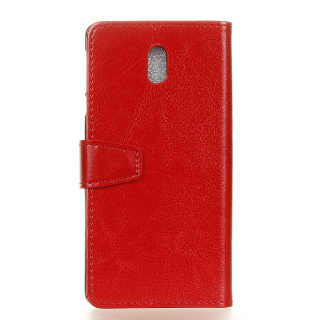 Nokia 2.3 Handyhülle - Crazy Horse Leder Bookcover Series - rot