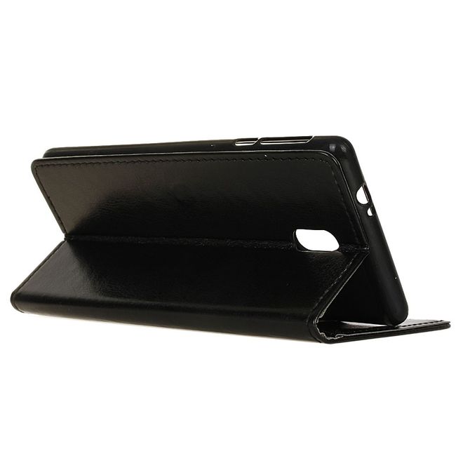 Nokia 2.3 Handyhülle - Crazy Horse Leder Bookcover Series - schwarz