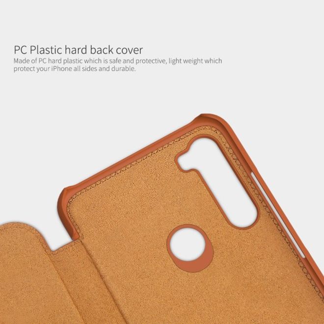 Nillkin - Xiaomi Redmi Note 8T Hülle - Leder Book Case - Qin Series - braun