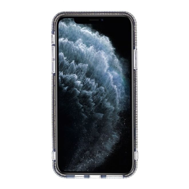 iPhone 11 Pro Max Case - Hardcase with rhinestones and color gradient - silver/blue